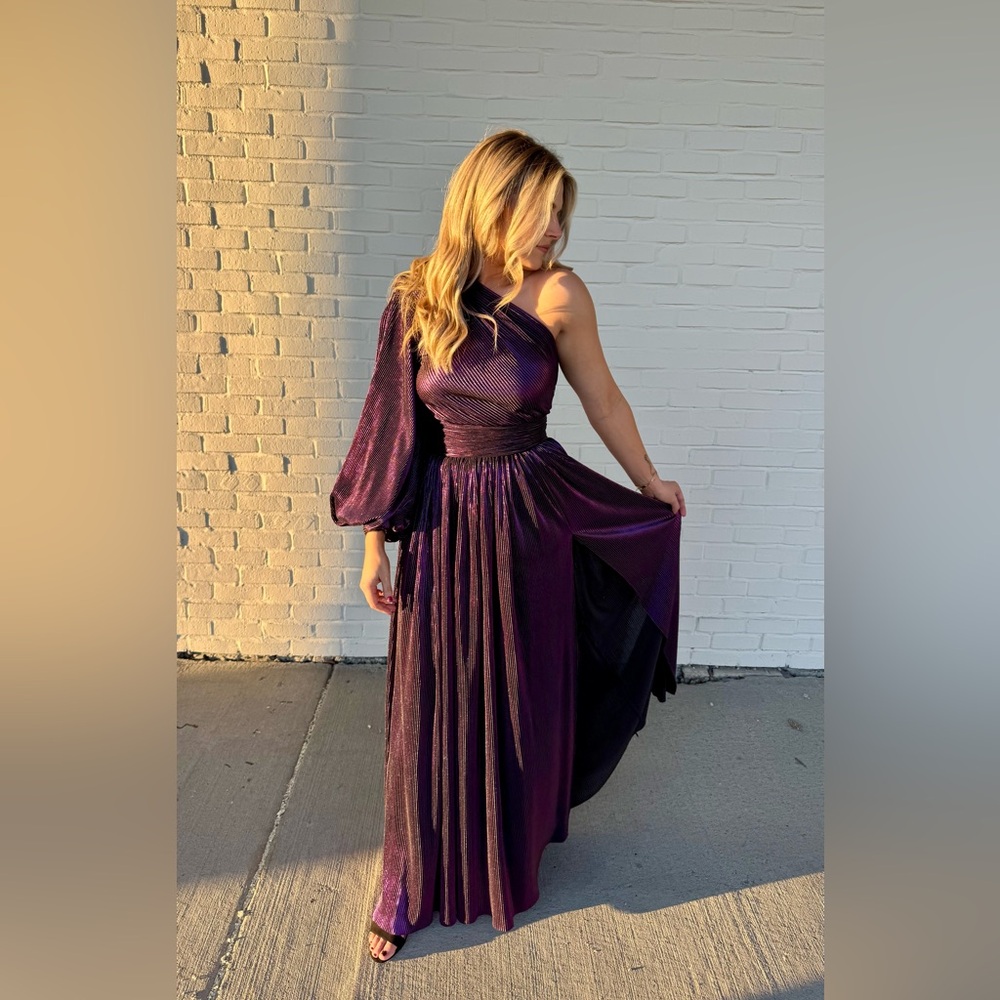Bronx and Banco Florence purple metallic maxi dress size  Small